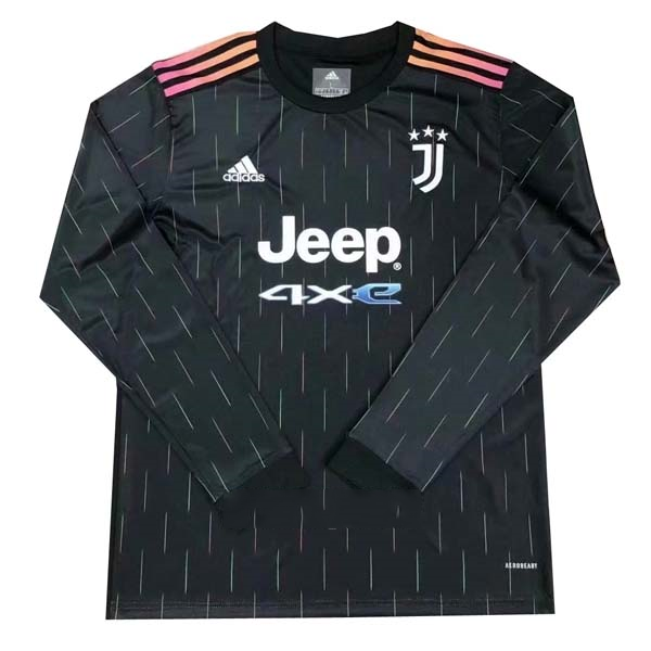 Thailande Maillot De Foot Juventus Exterieur ML 2021-2022 Noir Pas Cher